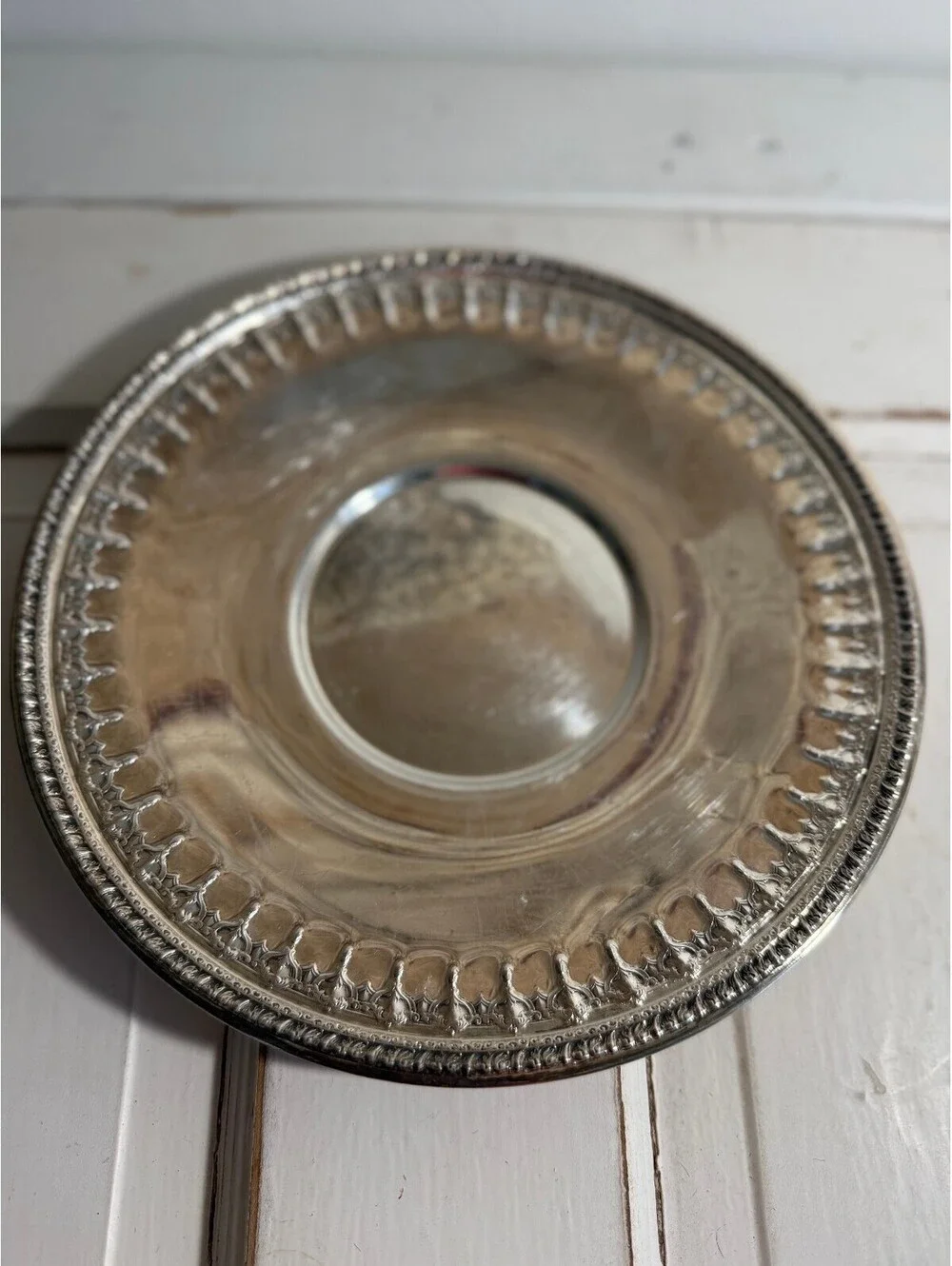 Reed & Barton MCM Silverplate 1202 tray and 1203 Holloware Bowl 6